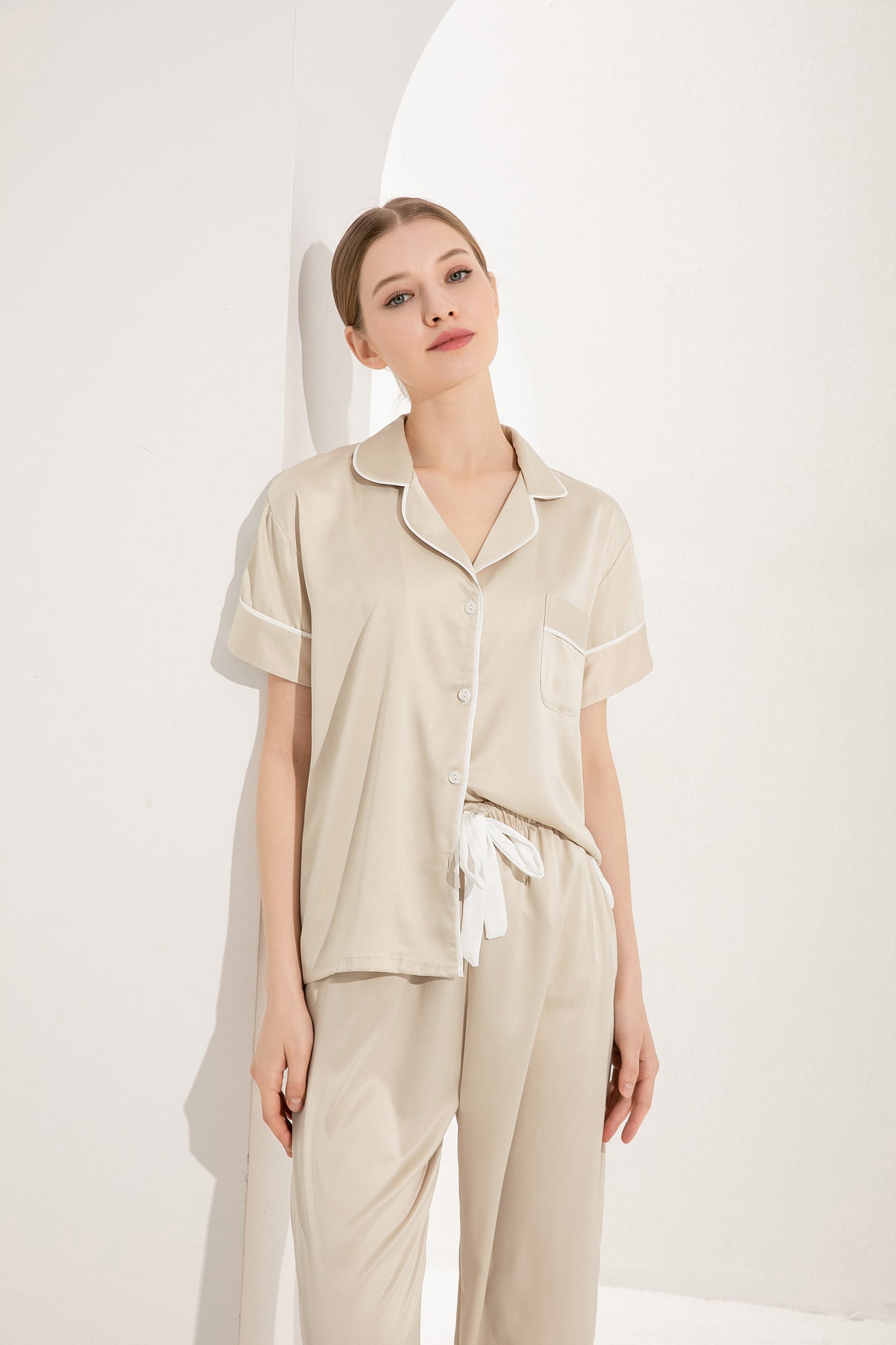 Pijama de Manga Corta y Pantalon