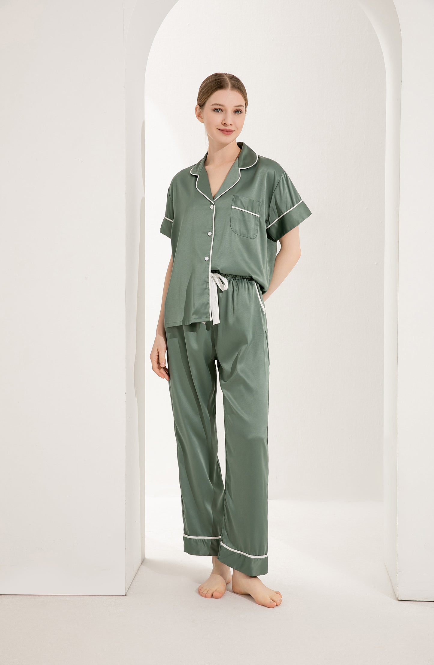 Pijama de Manga Corta y Pantalon