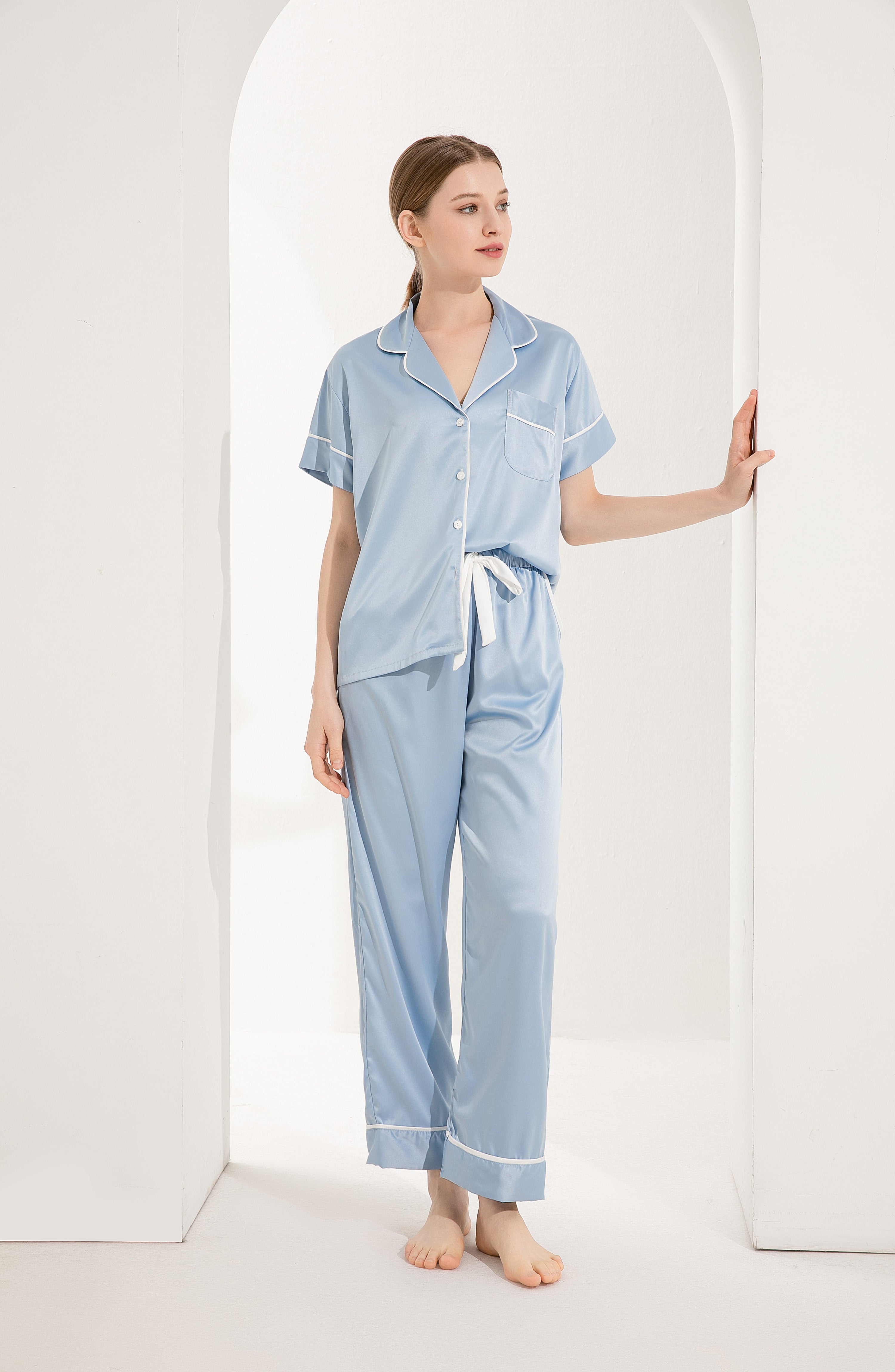 Pijama de Manga Corta y Pantalon