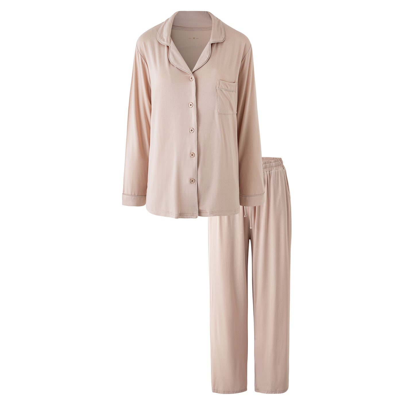 Pijama para Mujer de Spandex Suave – Conjunto de 2 Piezas con Camisa y Pantalón