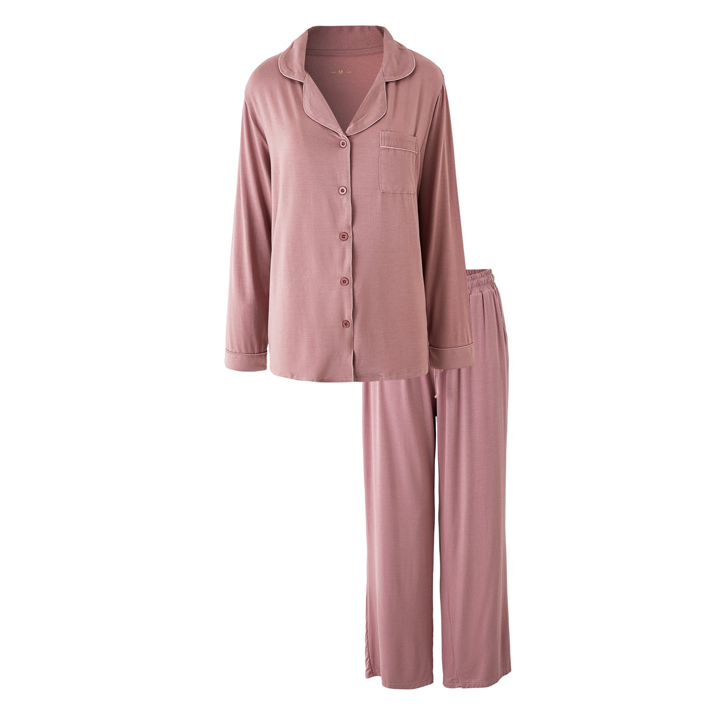 Pijama para Mujer de Spandex Suave – Conjunto de 2 Piezas con Camisa y Pantalón