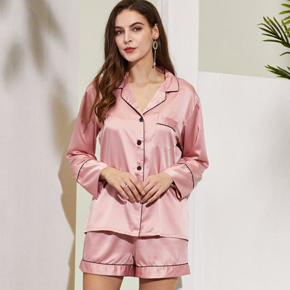 Pijama de Manga Larga y Shorts para Dama de Honor color Dusty Rose