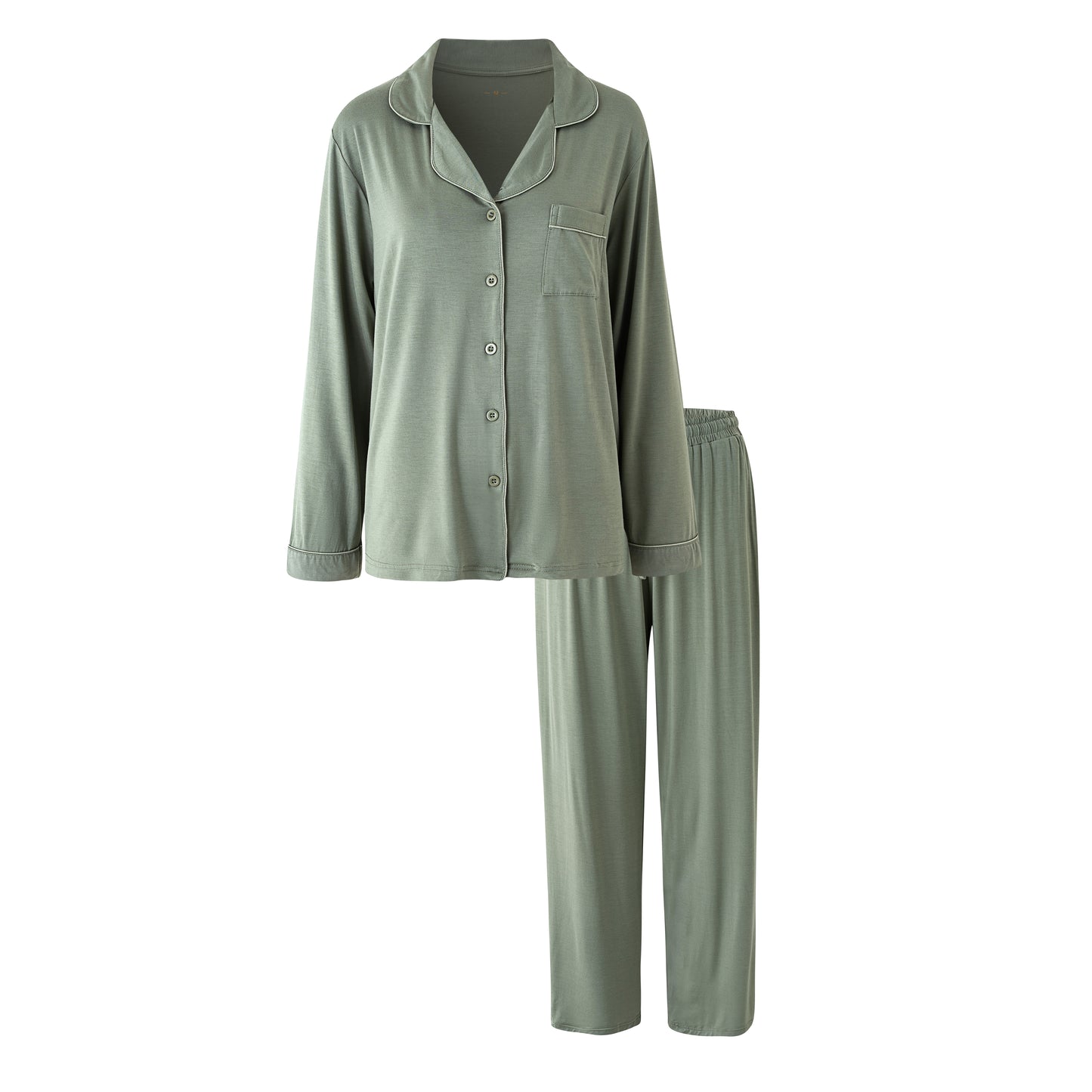 Pijama para Mujer de Spandex Suave – Conjunto de 2 Piezas con Camisa y Pantalón