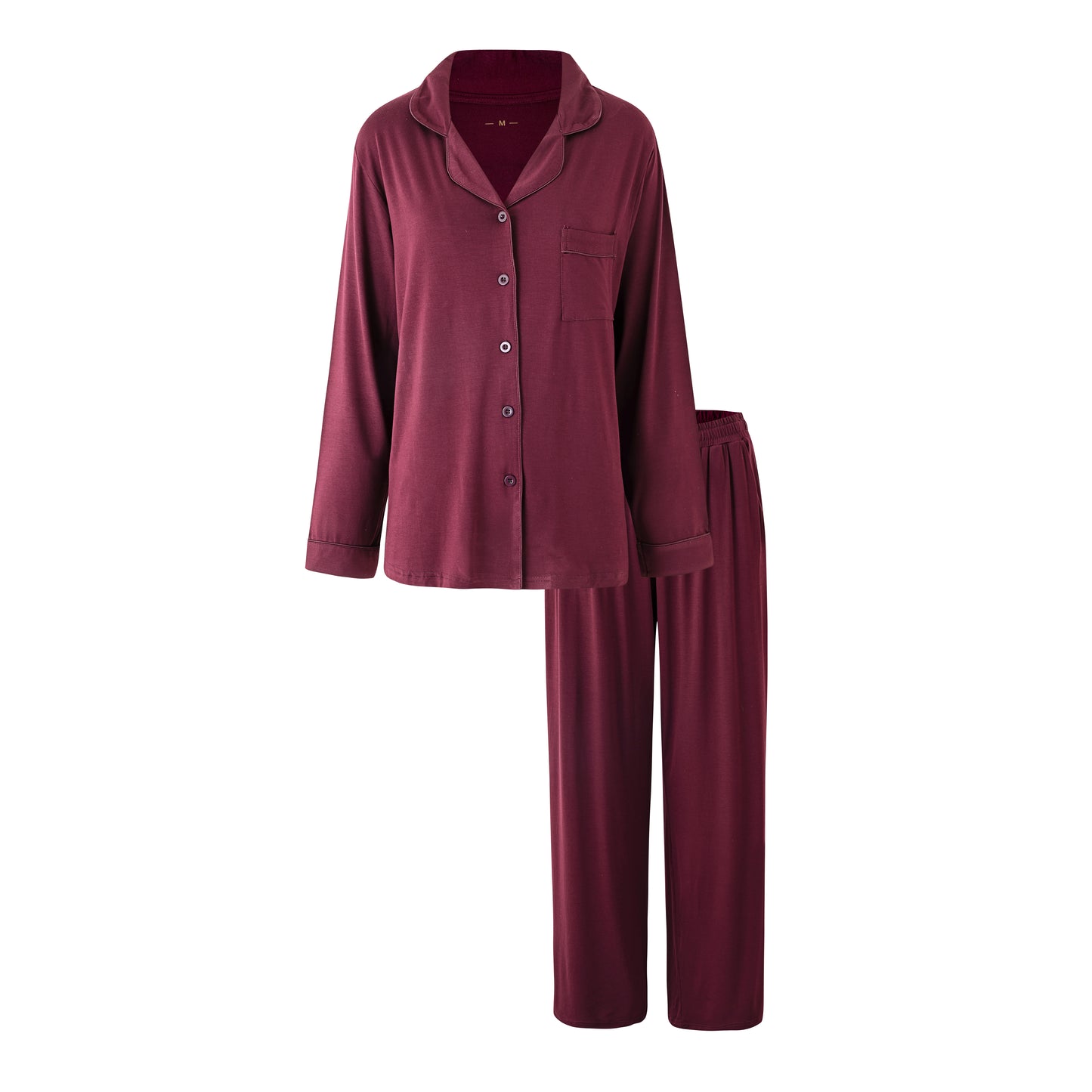 Pijama para Mujer de Spandex Suave – Conjunto de 2 Piezas con Camisa y Pantalón